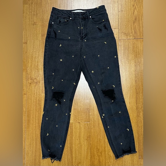 Tinseltown Distressed Black Decorative Jeans - Picture 2 of 7